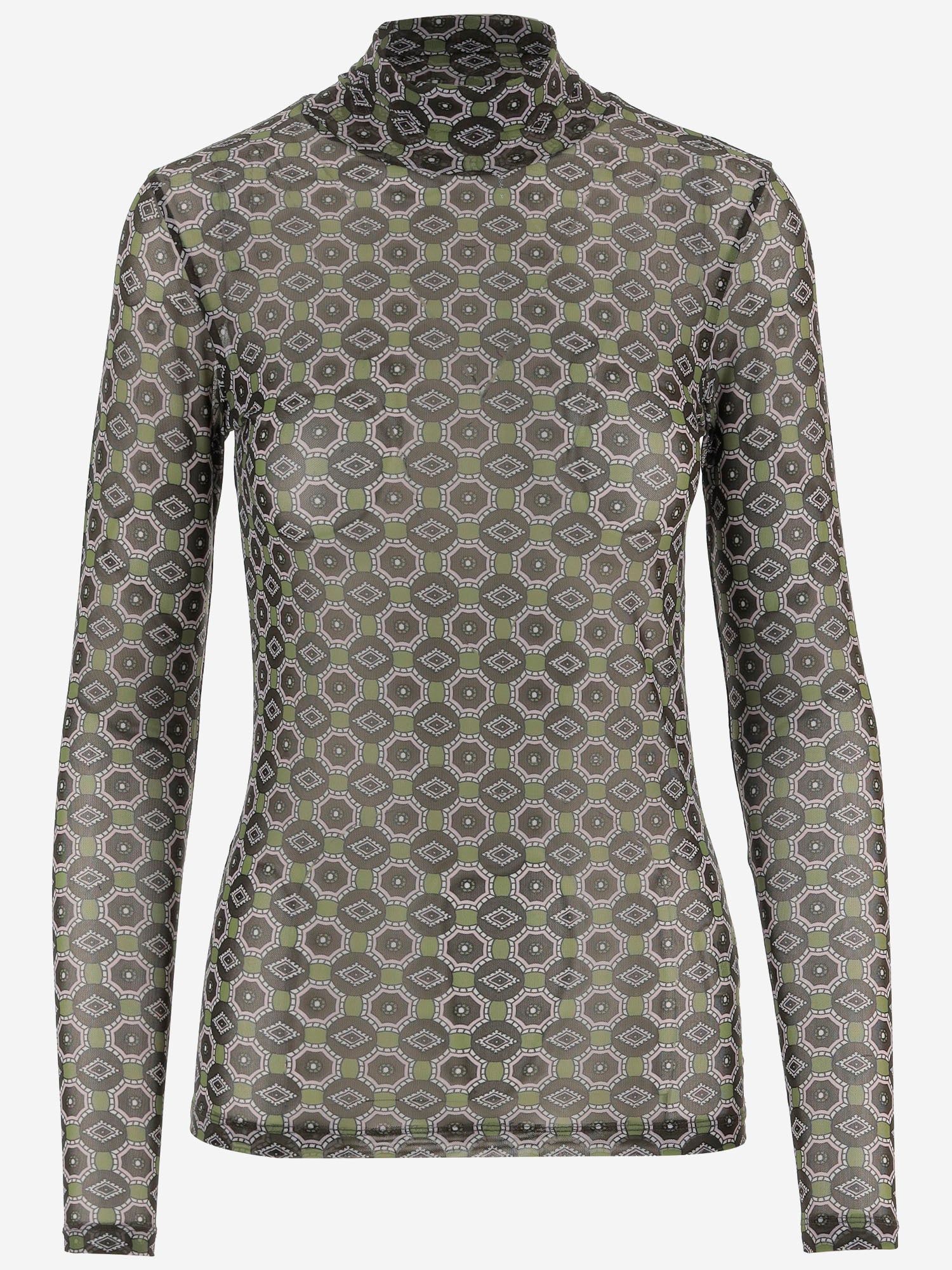 MAGLIA IN NYLON STRETCH CON MOTIVO GEOMETRICO 011121 2623604 DRIES VAN NOTEN 