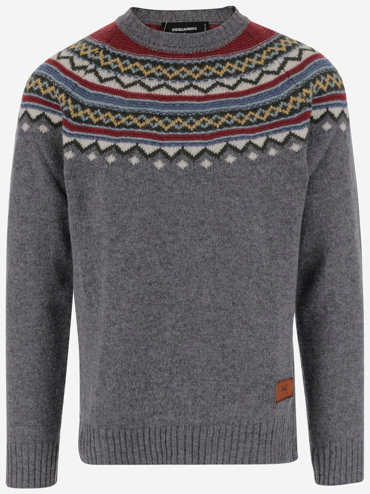 MAGLIONE IN LANA CON MOTIVO GEOMETRICO S74HA1570 D13156962 DSQUARED2 