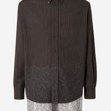 CAMICIA IN LANA GESSATA E PIZZO FS1332 AVK1F0DHP FENDI 