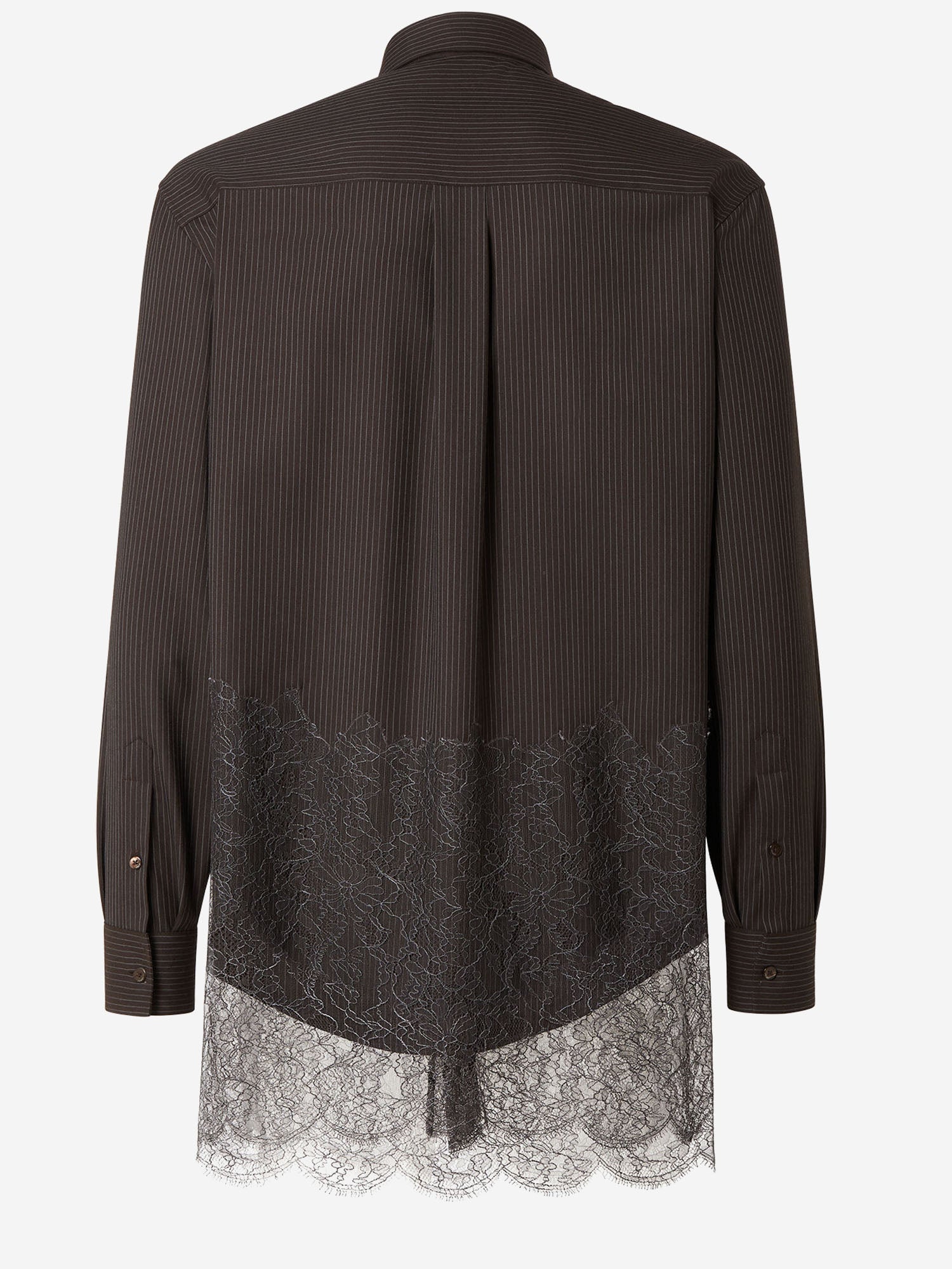 CAMICIA IN LANA GESSATA E PIZZO FS1332 AVK1F0DHP FENDI 