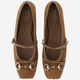 Ballerina in pelle scamosciata 814413 AAEEN2808 GUCCI 