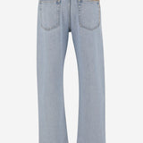 Pantaloni in denim délavé con inserto GG 835219 XDDCY4452 GUCCI 