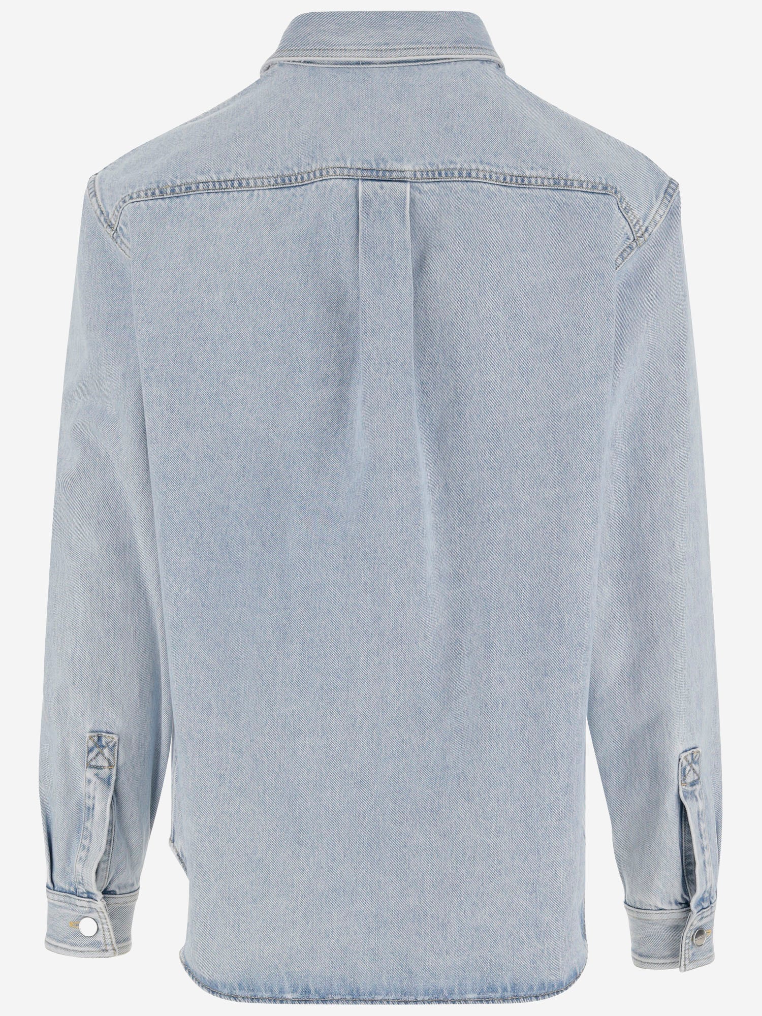 Camicia in denim délavé con inserto GG 835220 XDDCY4452 GUCCI 