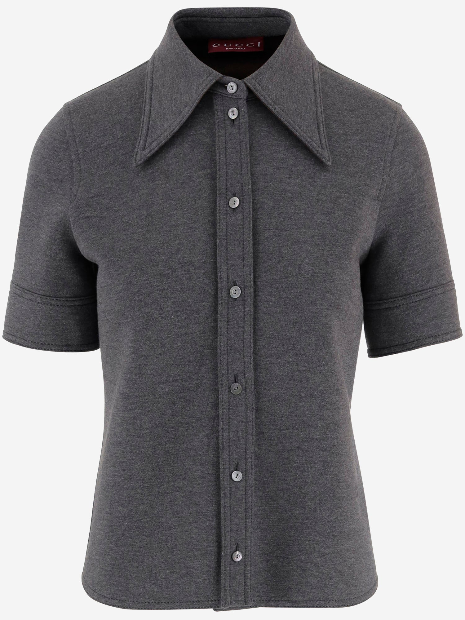 CAMICIA IN MISTO LANA CON COLLETTO AMPIO 836442 Z7AY91088 GUCCI 