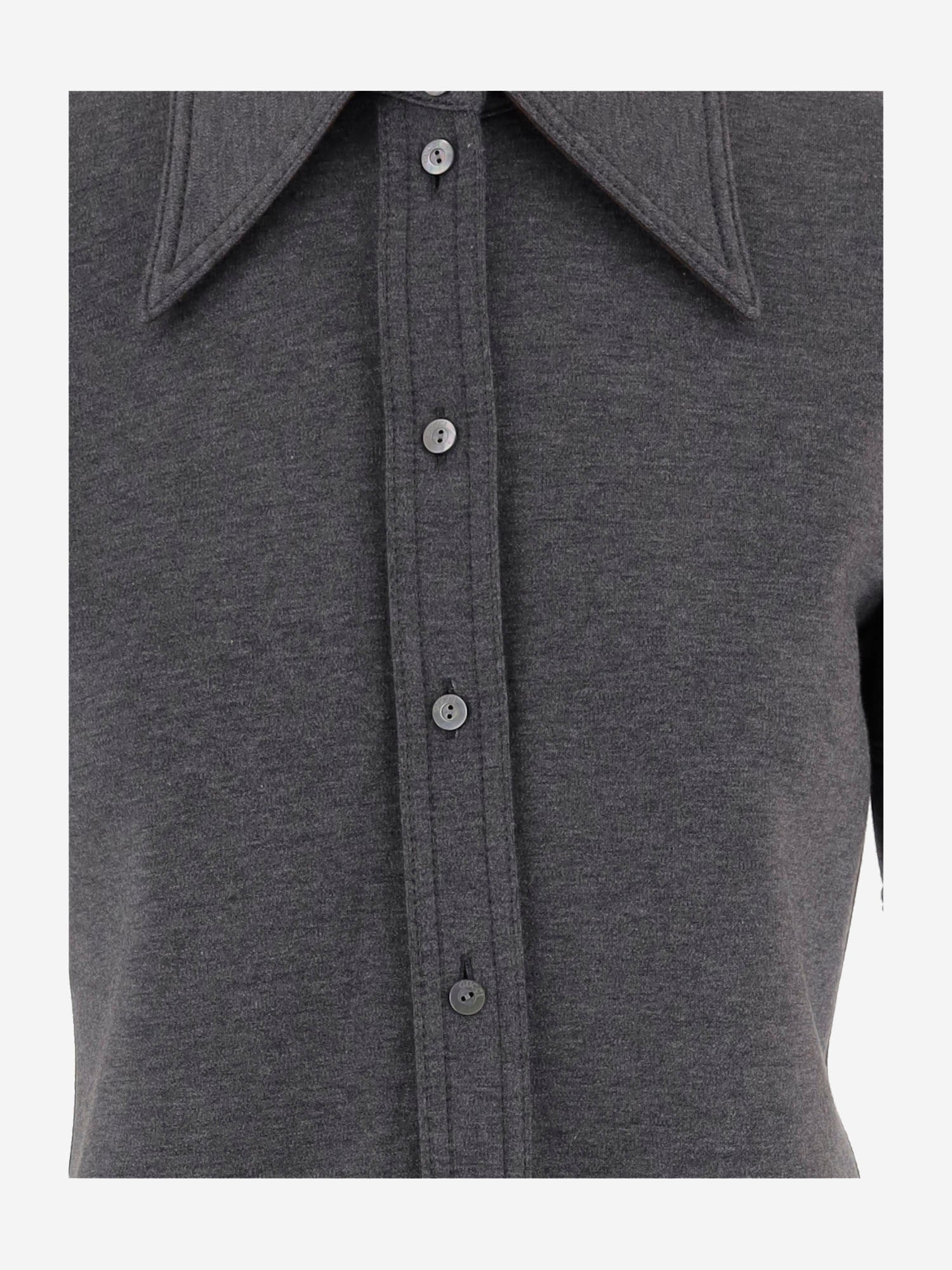 CAMICIA IN MISTO LANA CON COLLETTO AMPIO 836442 Z7AY91088 GUCCI 
