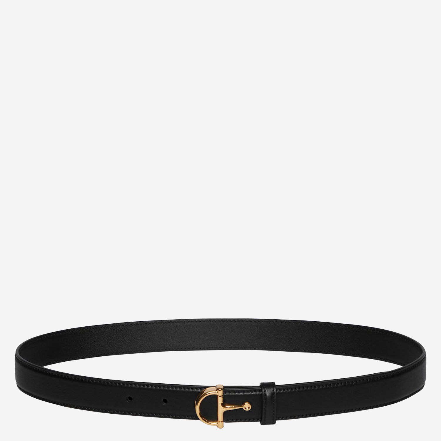 Cintura sottile in pelle con fibbia a mezzo morsetto 836993 AAEC21000 GUCCI 