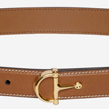 Cintura sottile in pelle con fibbia a mezzo morsetto 836993 AAEFH2718 GUCCI 