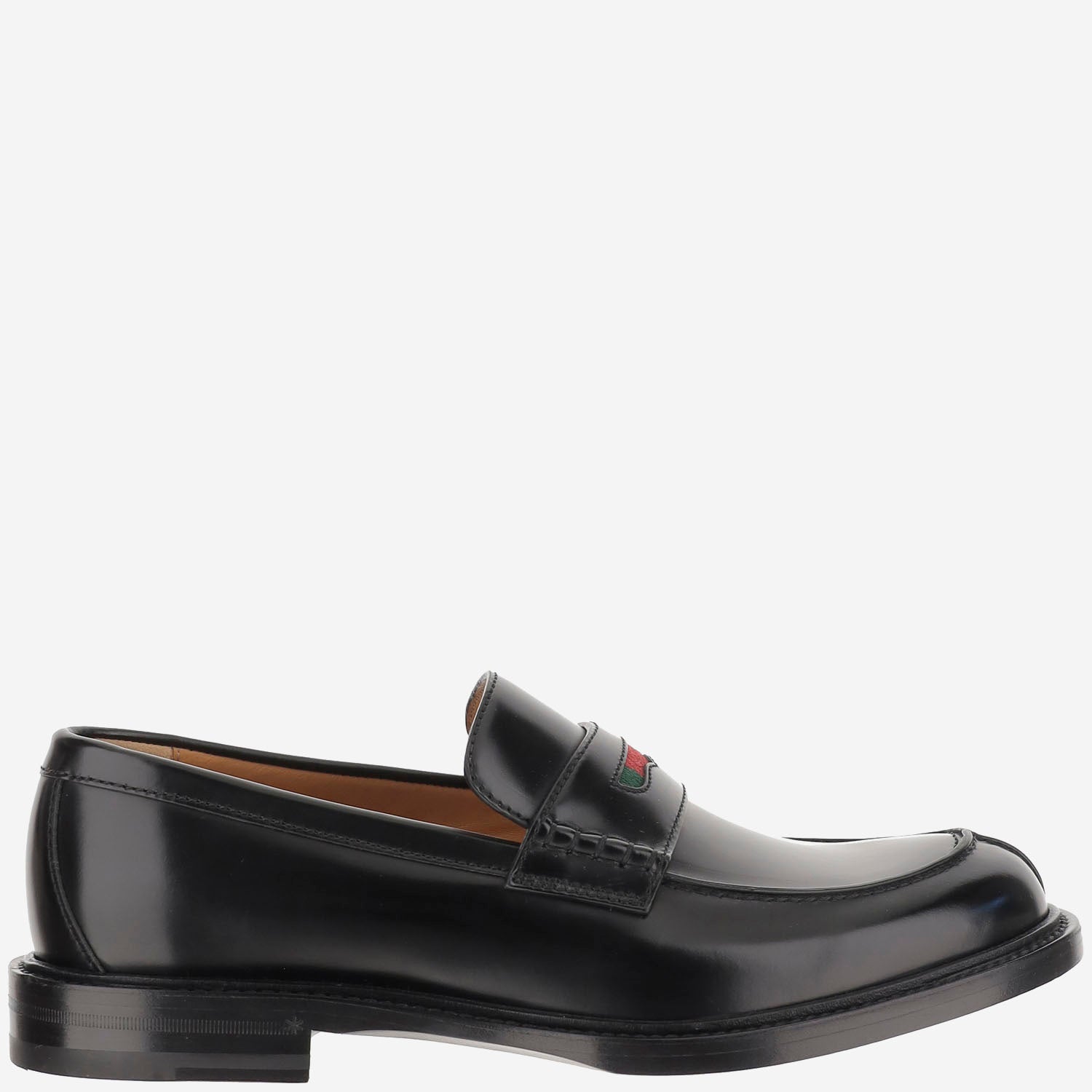 Mocassino in pelle con dettaglio Web 838136 AAEYD1060 GUCCI 