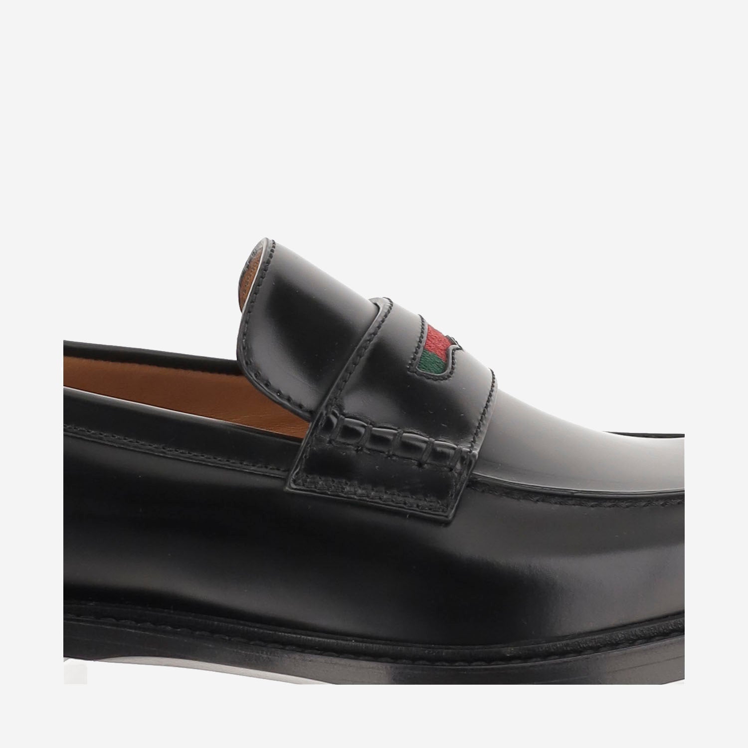 Mocassino in pelle con dettaglio Web 838136 AAEYD1060 GUCCI 