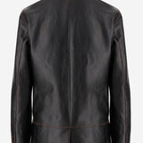 Giacca in pelle effetto invecchiato 838397 XNBAZ1080 GUCCI 