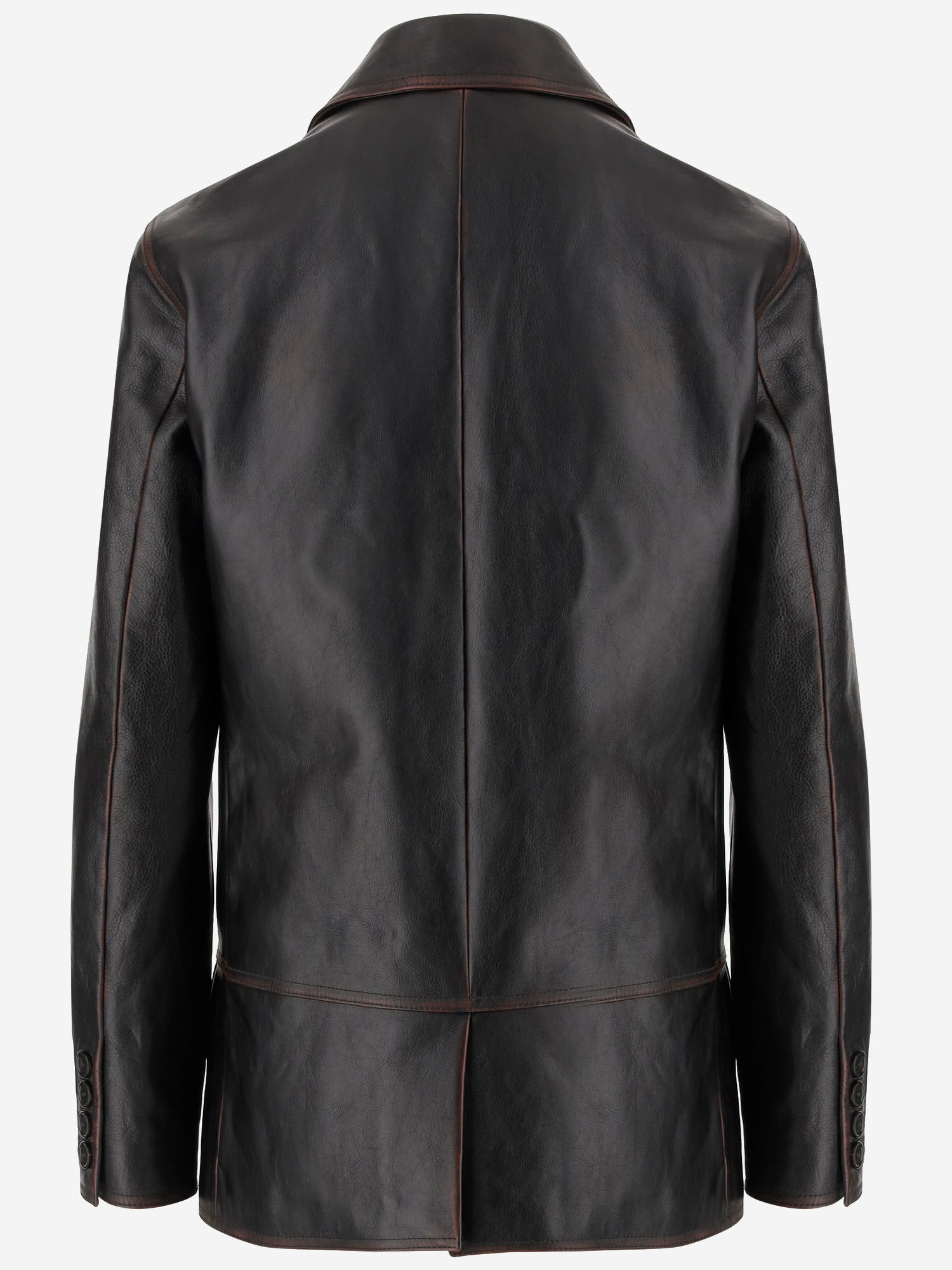 Giacca in pelle effetto invecchiato 838397 XNBAZ1080 GUCCI 