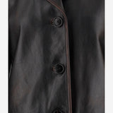 Giacca in pelle effetto invecchiato 838397 XNBAZ1080 GUCCI 