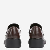 Mocassini in pelle con morsetto<BR/><BR/> 840725 0GQ002270 GUCCI 