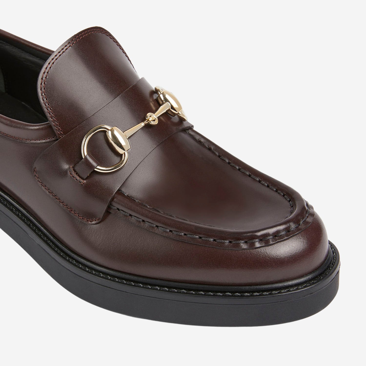 Mocassini in pelle con morsetto<BR/><BR/> 840725 0GQ002270 GUCCI 