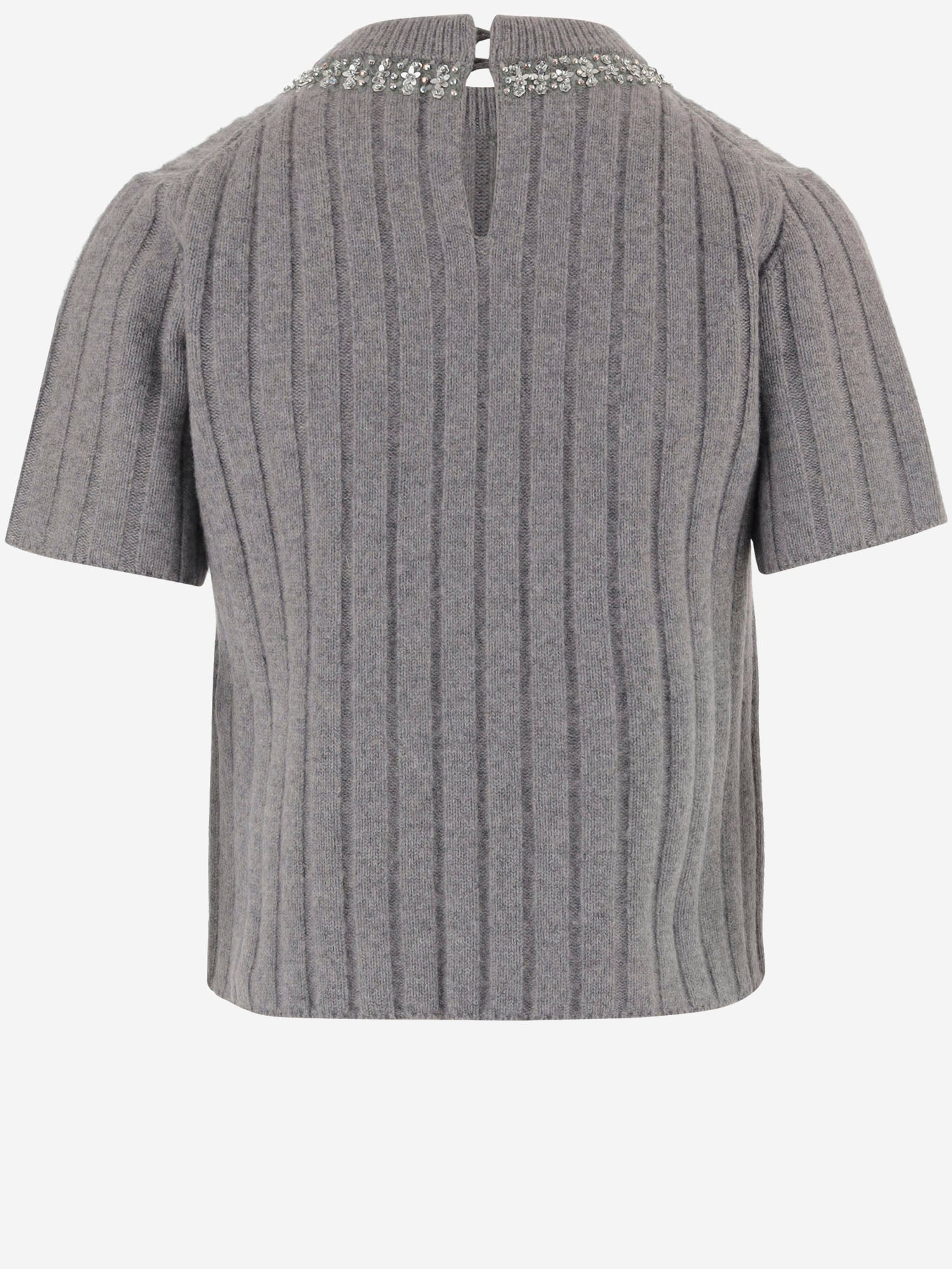 MAGLIA IN LANA E CASHMERE A COSTE 850582 XKFAZ1176 GUCCI 