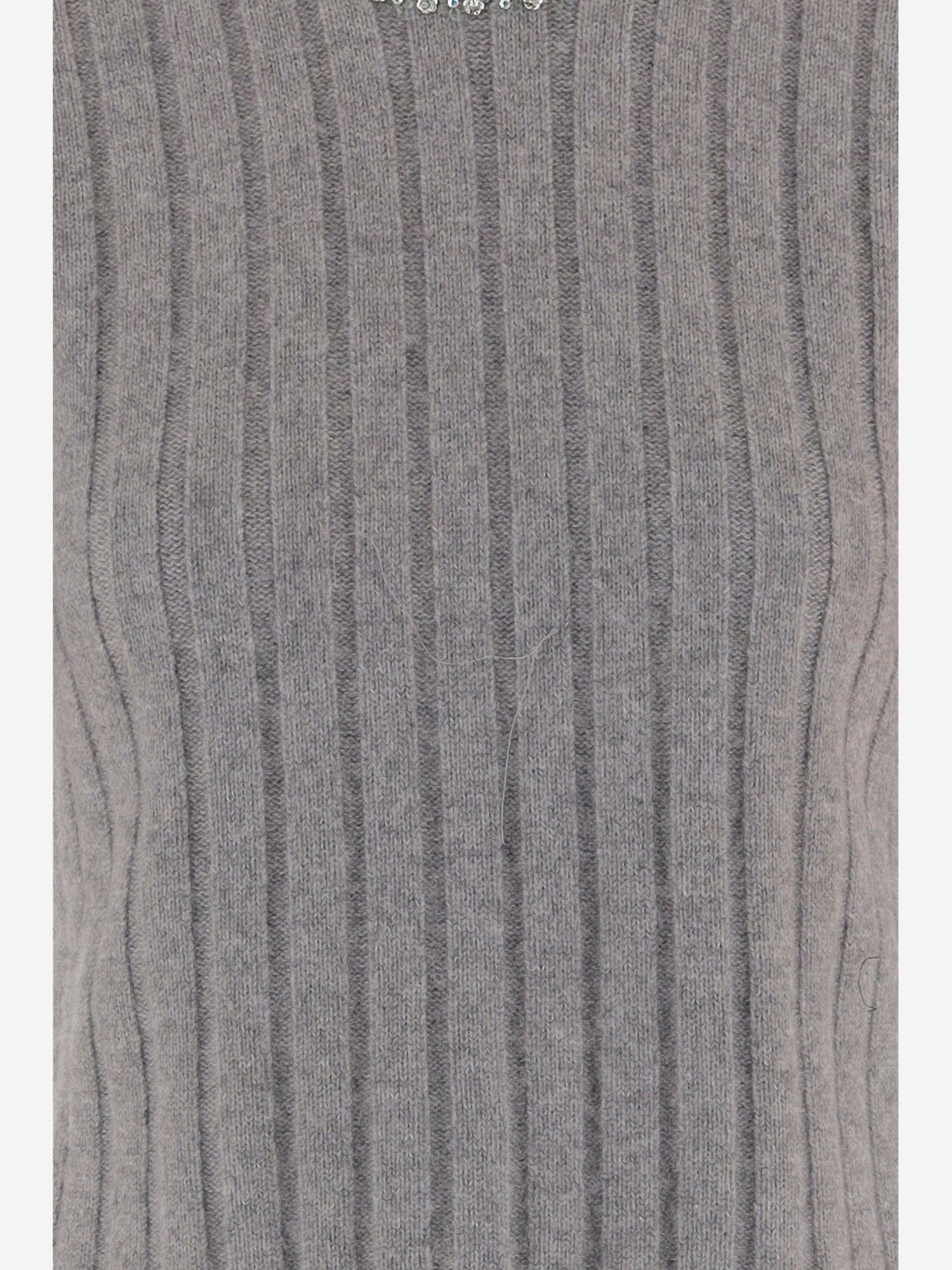 MAGLIA IN LANA E CASHMERE A COSTE 850582 XKFAZ1176 GUCCI 