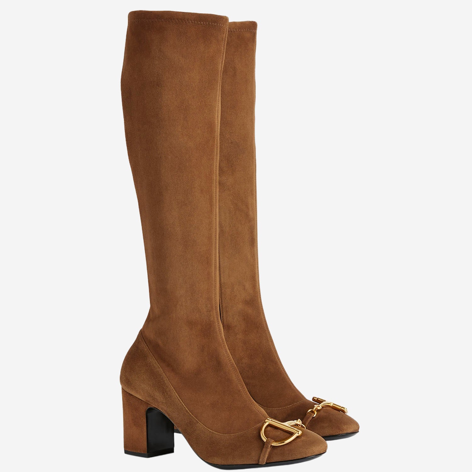 Stivali alti con mezzo morsetto in pelle scamosciata 851420 AAFMU2118 GUCCI 