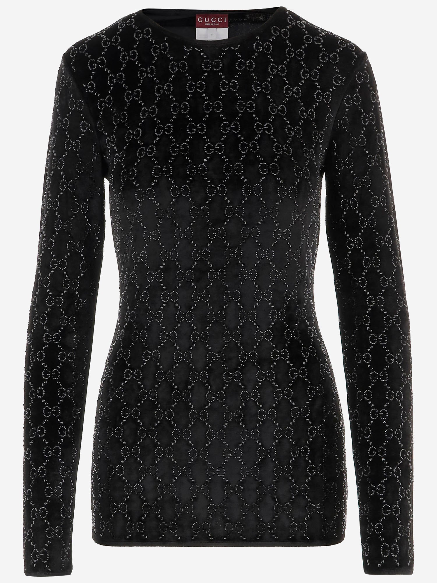 MAGLIA IN CINIGLIA STRETCH CON LOGO 851690 XUANY1043 GUCCI 