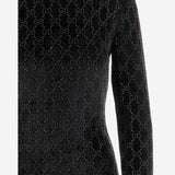 MAGLIA IN CINIGLIA STRETCH CON LOGO 851690 XUANY1043 GUCCI 