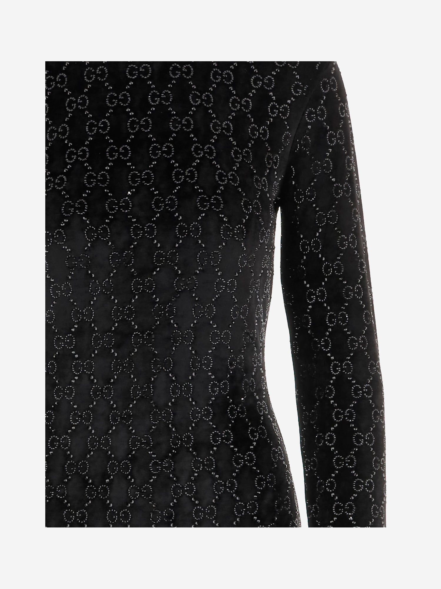 MAGLIA IN CINIGLIA STRETCH CON LOGO 851690 XUANY1043 GUCCI 