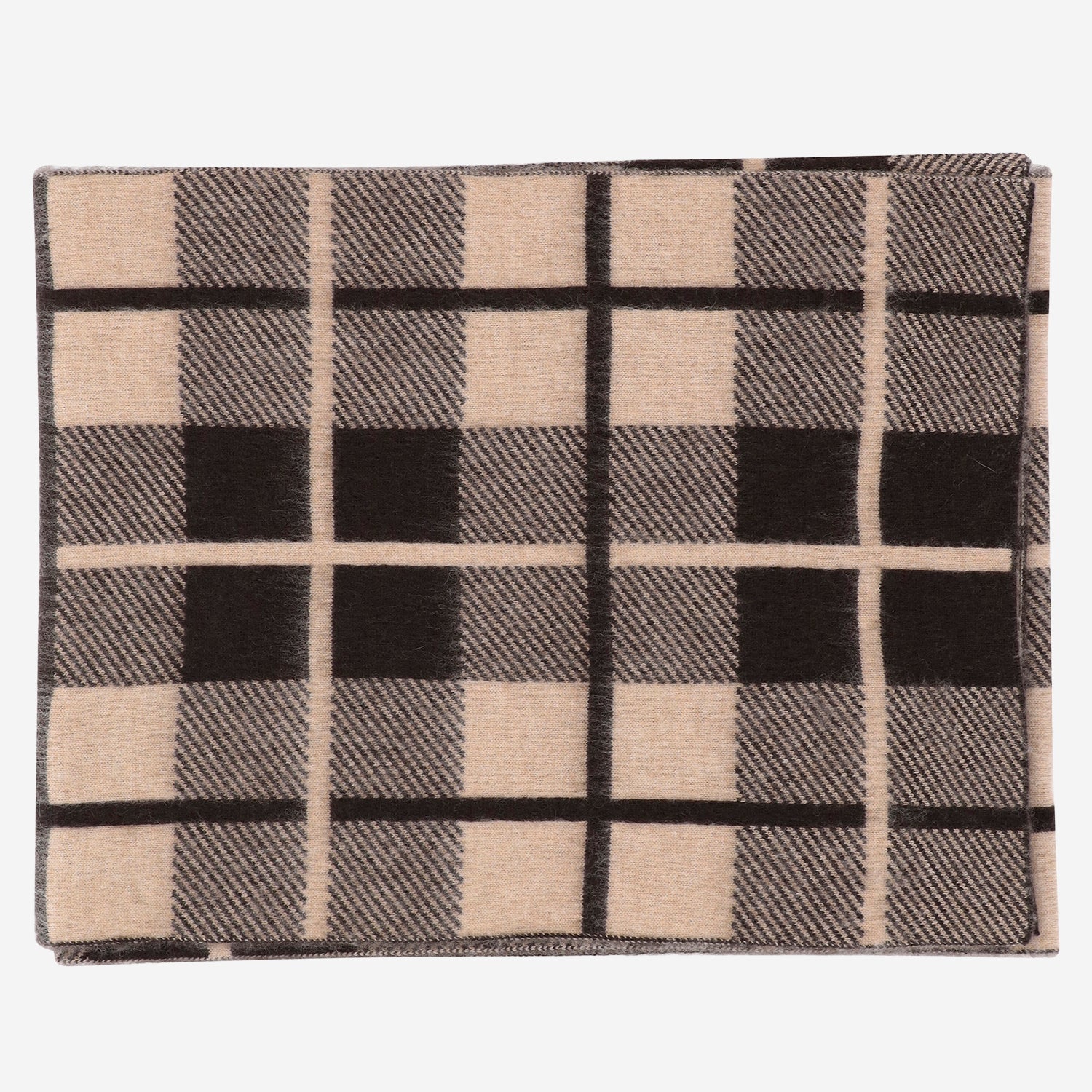 SCIARPA CON MOTIVO A QUADRI IN LANA E CASHMERE A25319AL BRCDUN GUEST IN RESIDENCE 