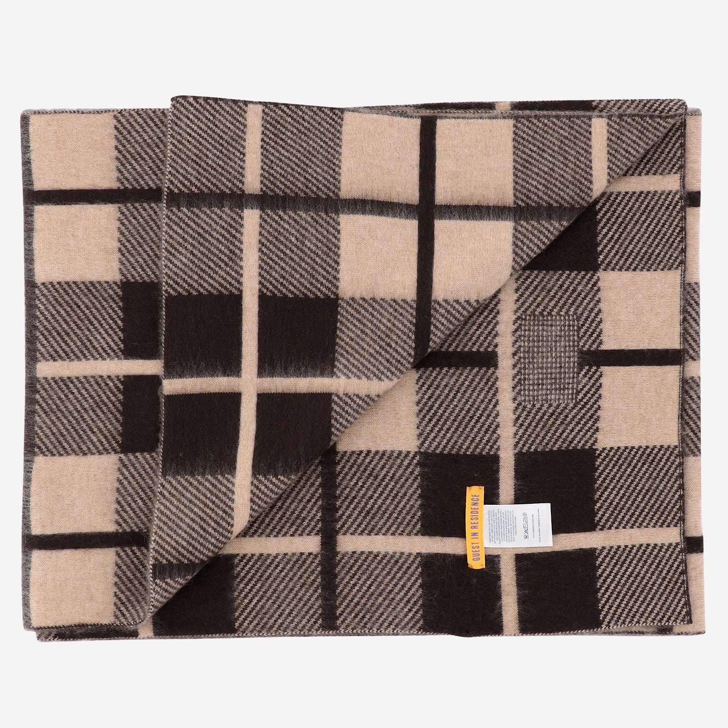 SCIARPA CON MOTIVO A QUADRI IN LANA E CASHMERE A25319AL BRCDUN GUEST IN RESIDENCE 