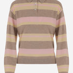 POLO IN CASHMERE A RIGHE W30310JM TAUPCO GUEST IN RESIDENCE 