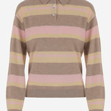 POLO IN CASHMERE A RIGHE W30310JM TAUPCO GUEST IN RESIDENCE 