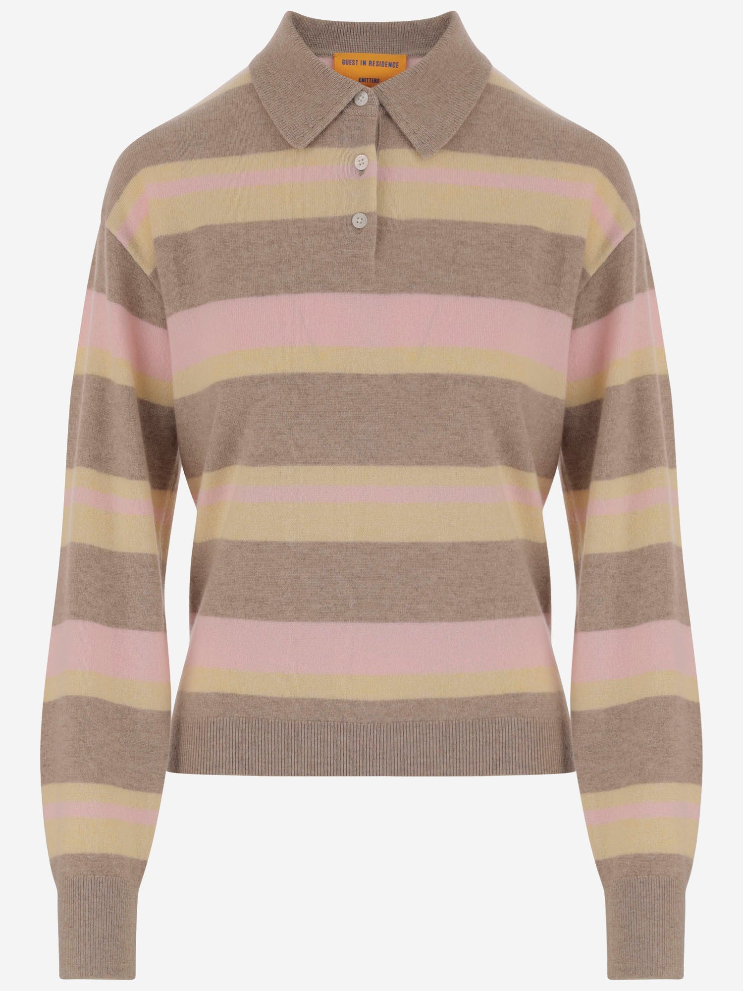 POLO IN CASHMERE A RIGHE W30310JM TAUPCO GUEST IN RESIDENCE 