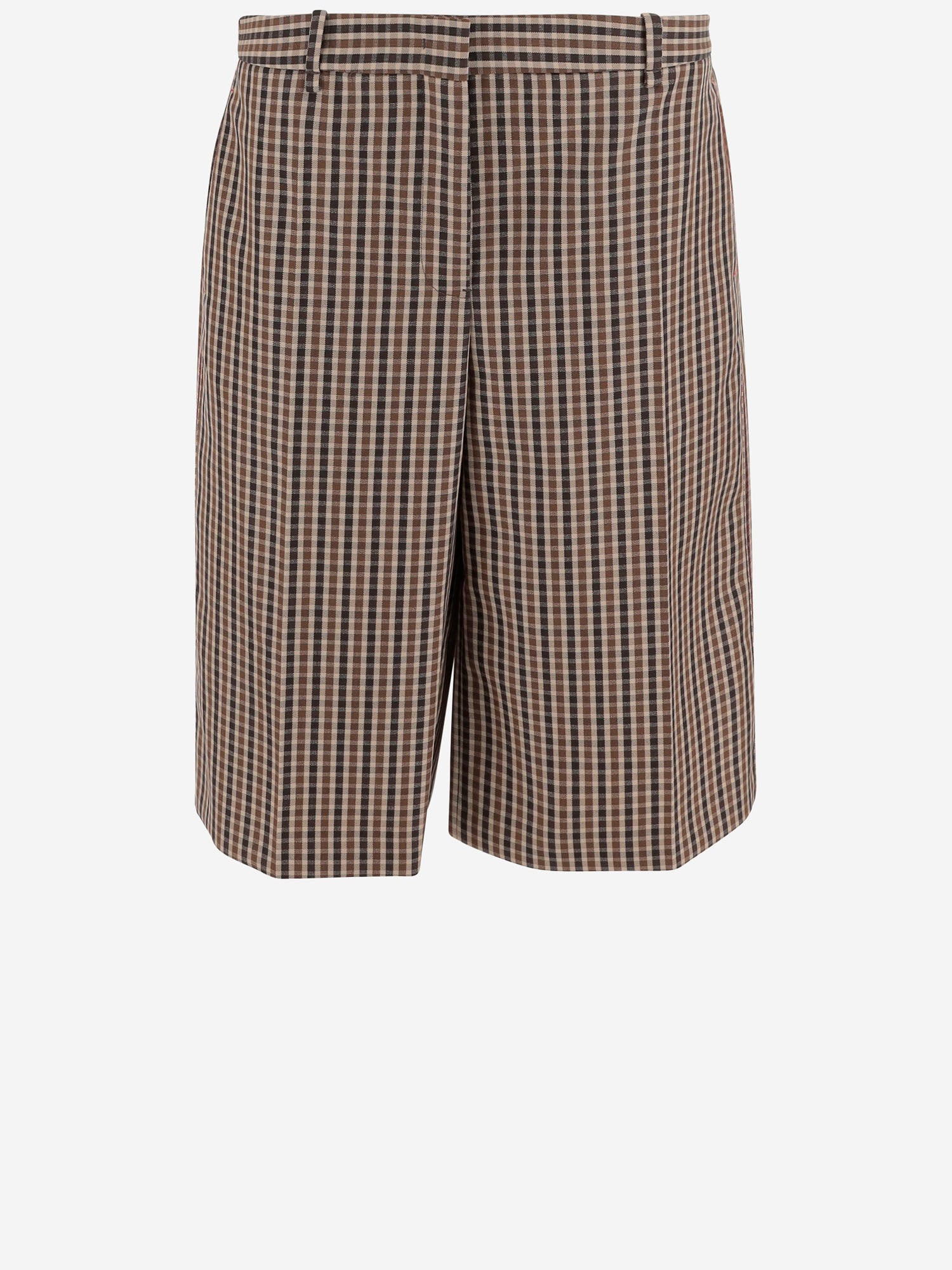 PANTALONI CORTI IN LANA CON MOTIVO QUADRI J02KA0353 J40271242 JIL SANDER 