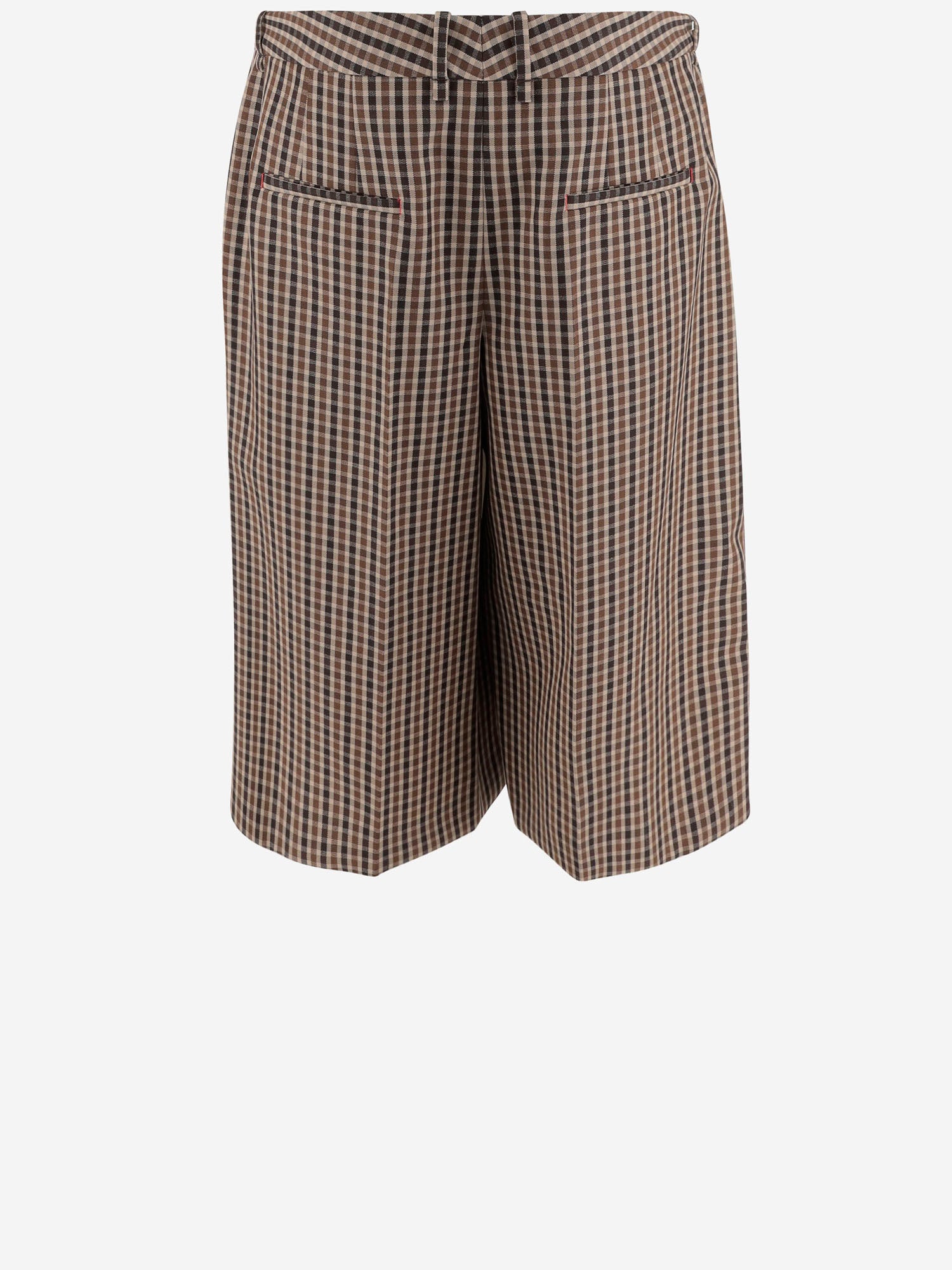 PANTALONI CORTI IN LANA CON MOTIVO QUADRI J02KA0353 J40271242 JIL SANDER 