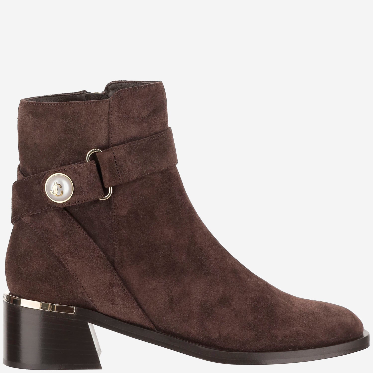 STIVALETTI NOOR 45 IN PELLE SCAMOSCIATA NOOR45 SVVCHOCOLATE JIMMY CHOO 