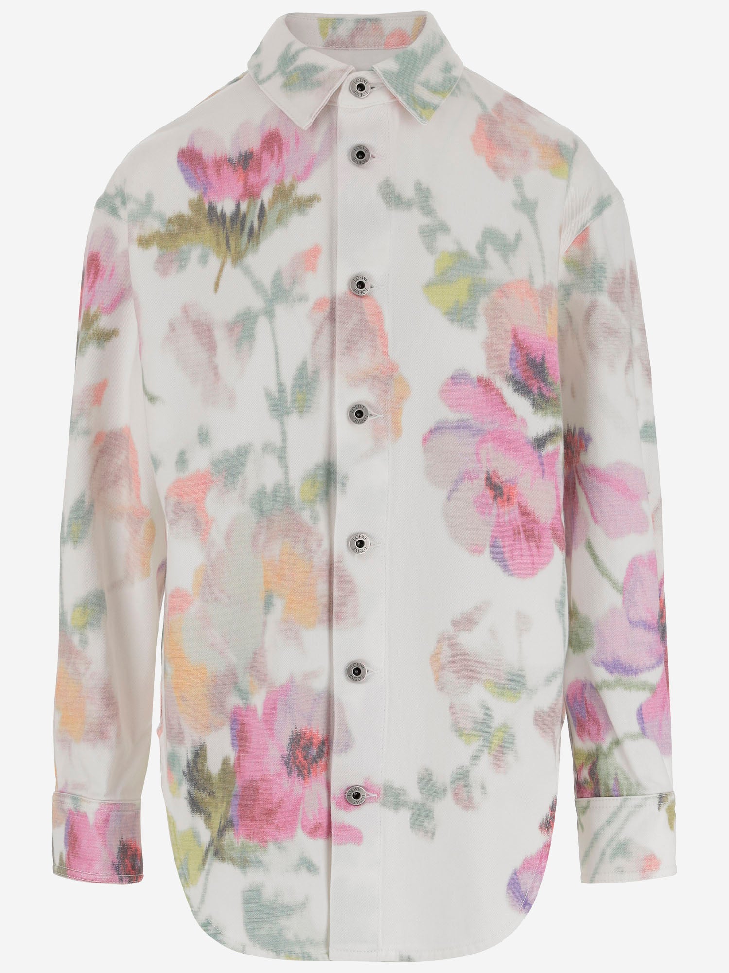 CAMICIA IN DENIM DI COTONE CON MOTIVO FLOREALE S359Y50XA0 2102 LOEWE 