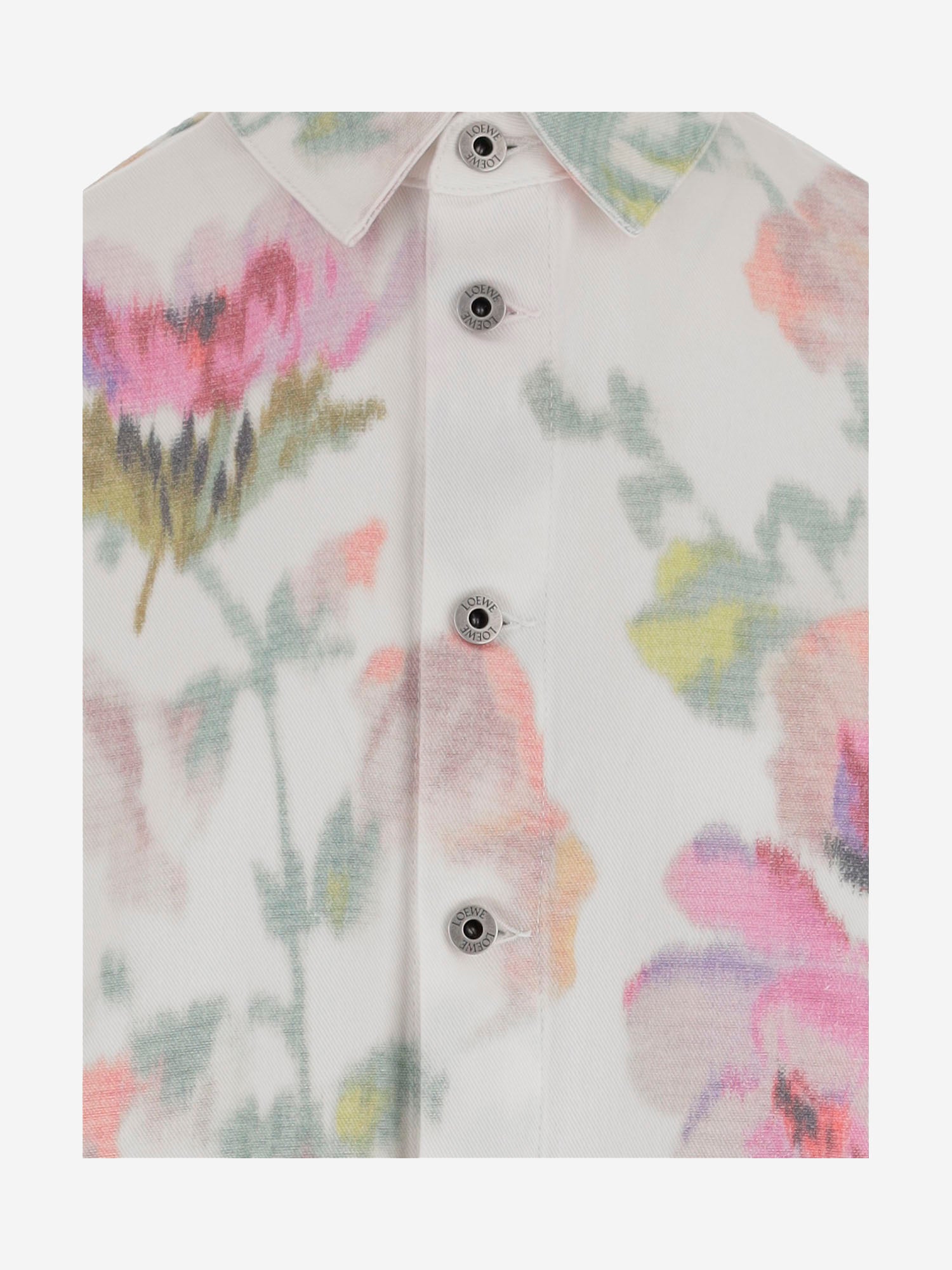 CAMICIA IN DENIM DI COTONE CON MOTIVO FLOREALE S359Y50XA0 2102 LOEWE 