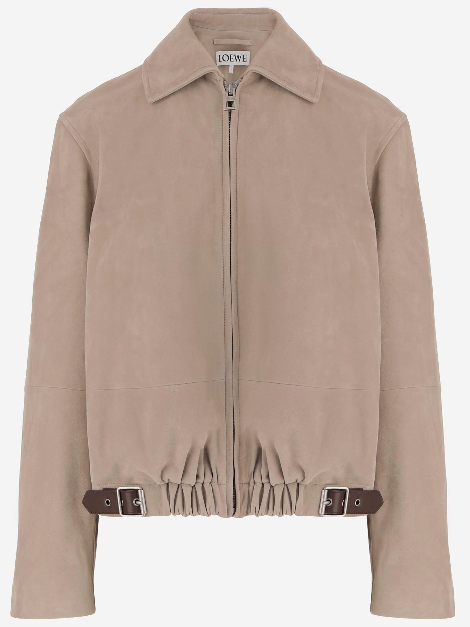 Giacca in pelle scamosciata con cintura S540Y34L58 2210 LOEWE 