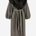 CAPPOTTO IN COTONE CON COLLO IN PELLICCIA 226925 GREY MAGDA BUTRYM 