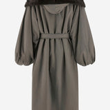 CAPPOTTO IN COTONE CON COLLO IN PELLICCIA 226925 GREY MAGDA BUTRYM 