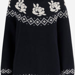 MAGLIONE IN LANA CON MOTIVO GEOMETRICO 294925 NAVY MAGDA BUTRYM 