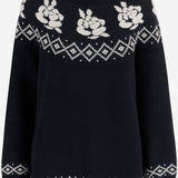 MAGLIONE IN LANA CON MOTIVO GEOMETRICO 294925 NAVY MAGDA BUTRYM 