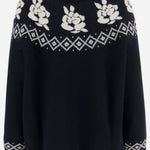 MAGLIONE IN LANA CON MOTIVO GEOMETRICO 294925 NAVY MAGDA BUTRYM 