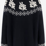 MAGLIONE IN LANA CON MOTIVO GEOMETRICO 294925 NAVY MAGDA BUTRYM 