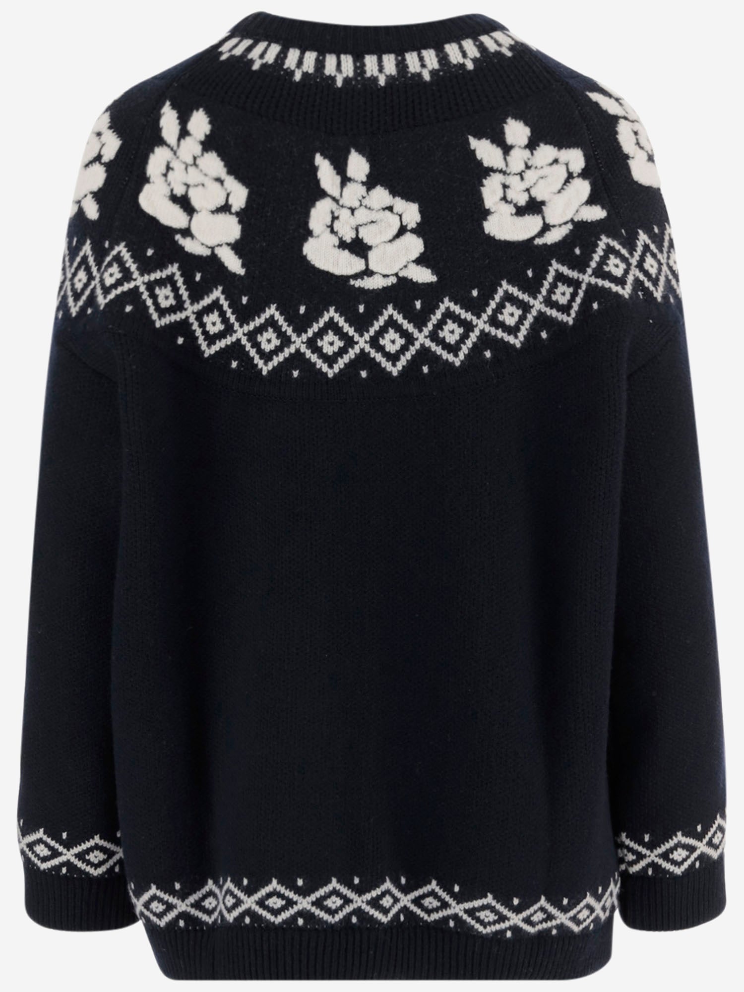 MAGLIONE IN LANA CON MOTIVO GEOMETRICO 294925 NAVY MAGDA BUTRYM 