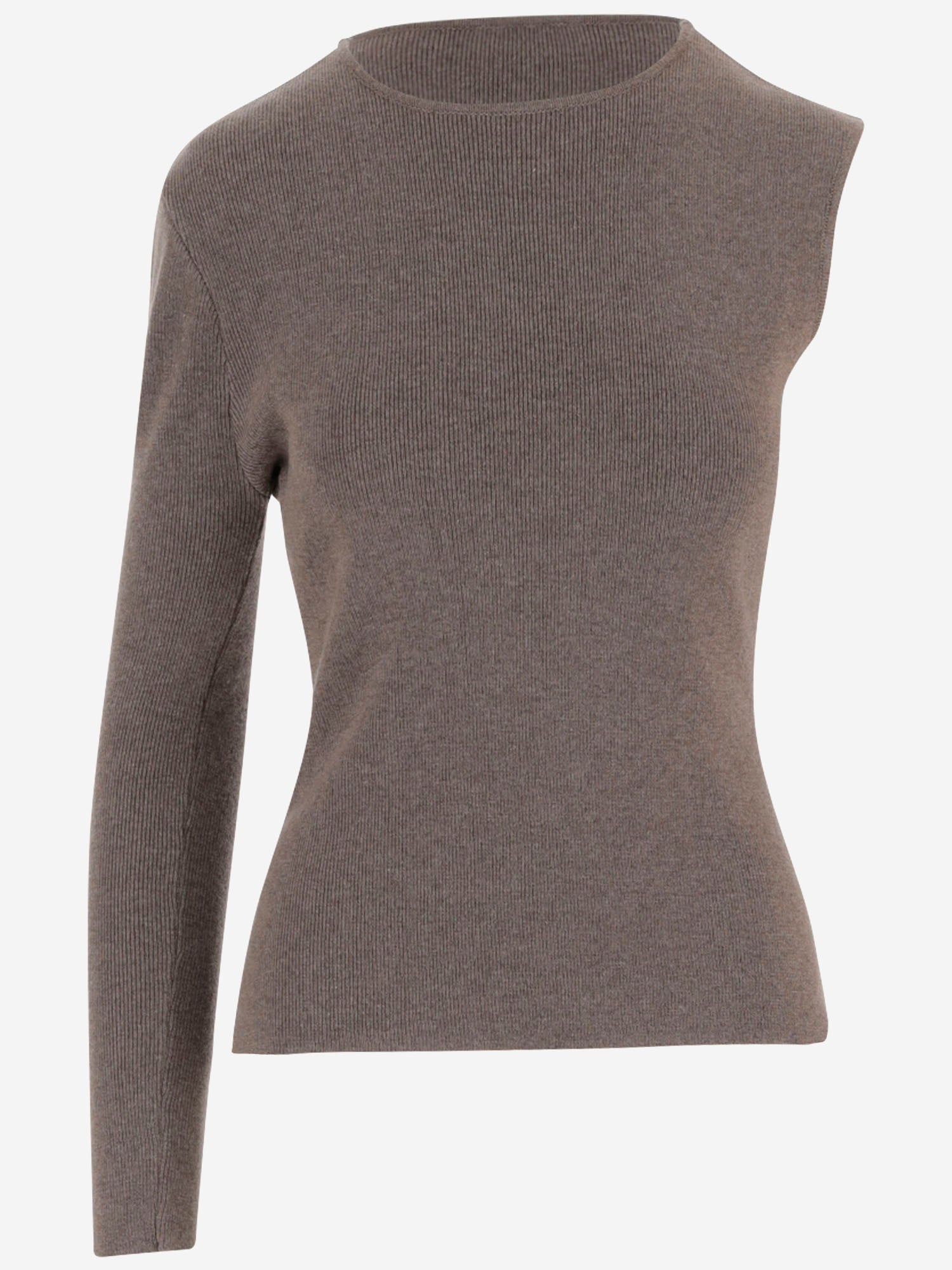MAGLIONE ASIMMETRICO IN LANA CON COLLO ALTO E DRAPPEGGIO LATERALE 321925 BEIGE MAGDA BUTRYM 