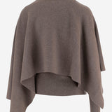 MAGLIONE ASIMMETRICO IN LANA CON COLLO ALTO E DRAPPEGGIO LATERALE 321925 BEIGE MAGDA BUTRYM 