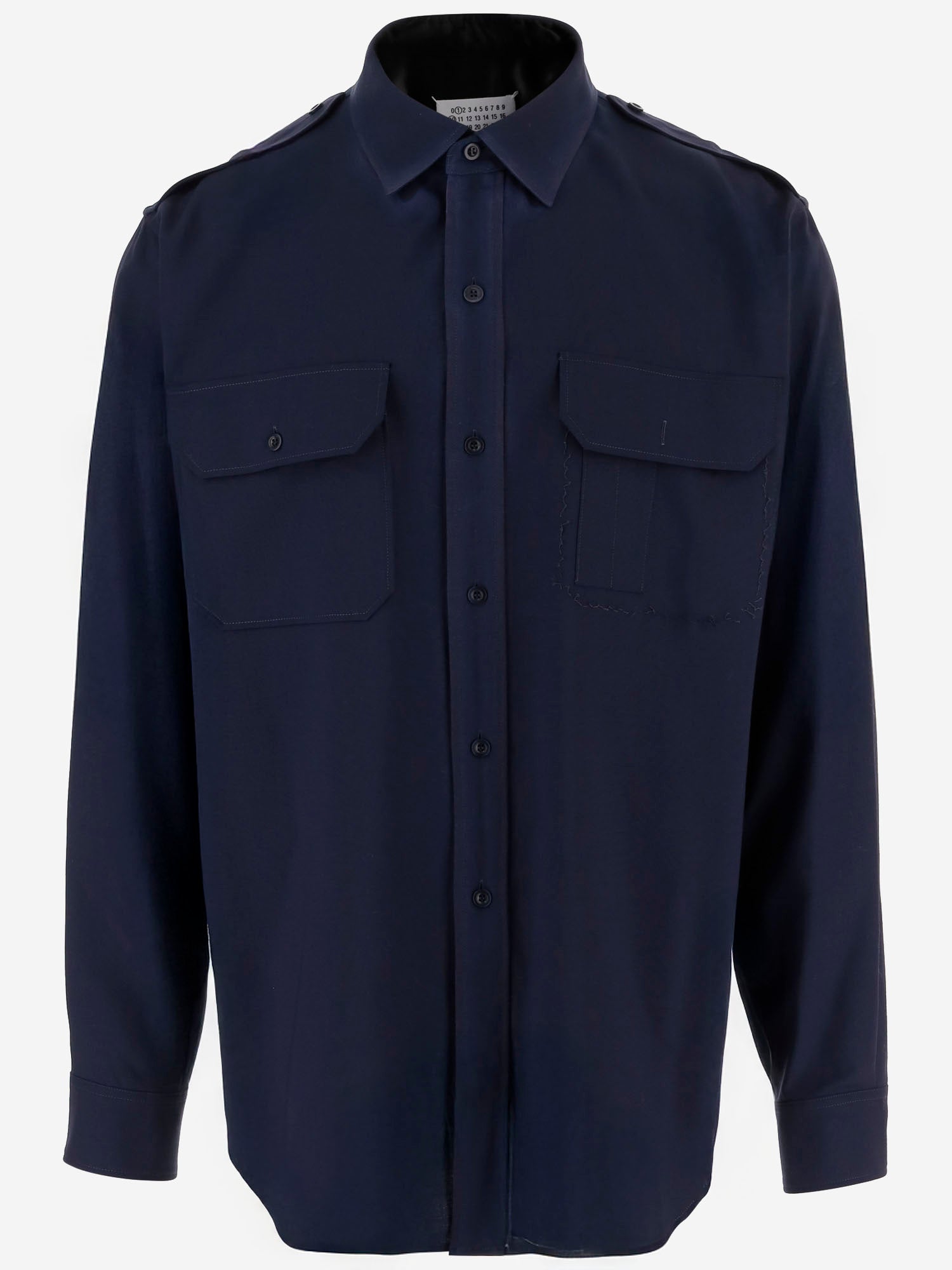 CAMICIA IN LANA CON TASCHINI E SPALLINE S50DT0059 M35524470 MAISON MARGIELA 