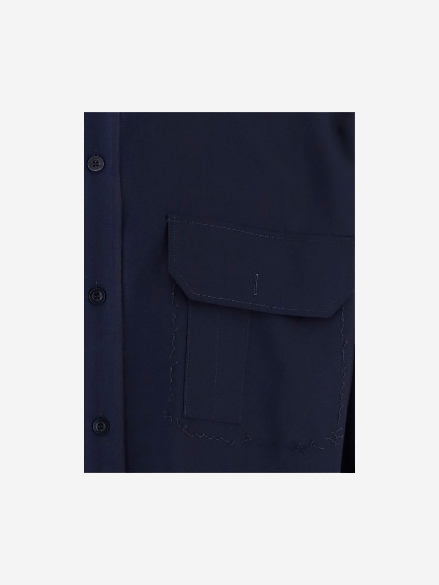 CAMICIA IN LANA CON TASCHINI E SPALLINE S50DT0059 M35524470 MAISON MARGIELA 