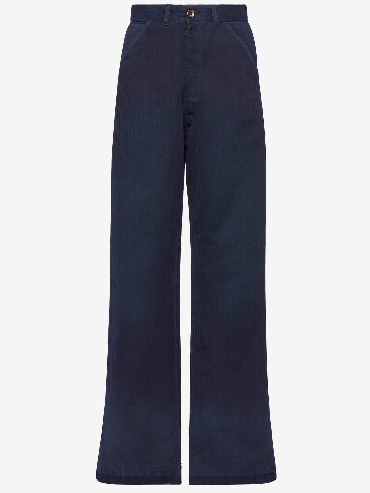 PANTALONI IN COTONE CON MOTIVO SPIGATO S51LA0180 M30024962 MAISON MARGIELA 