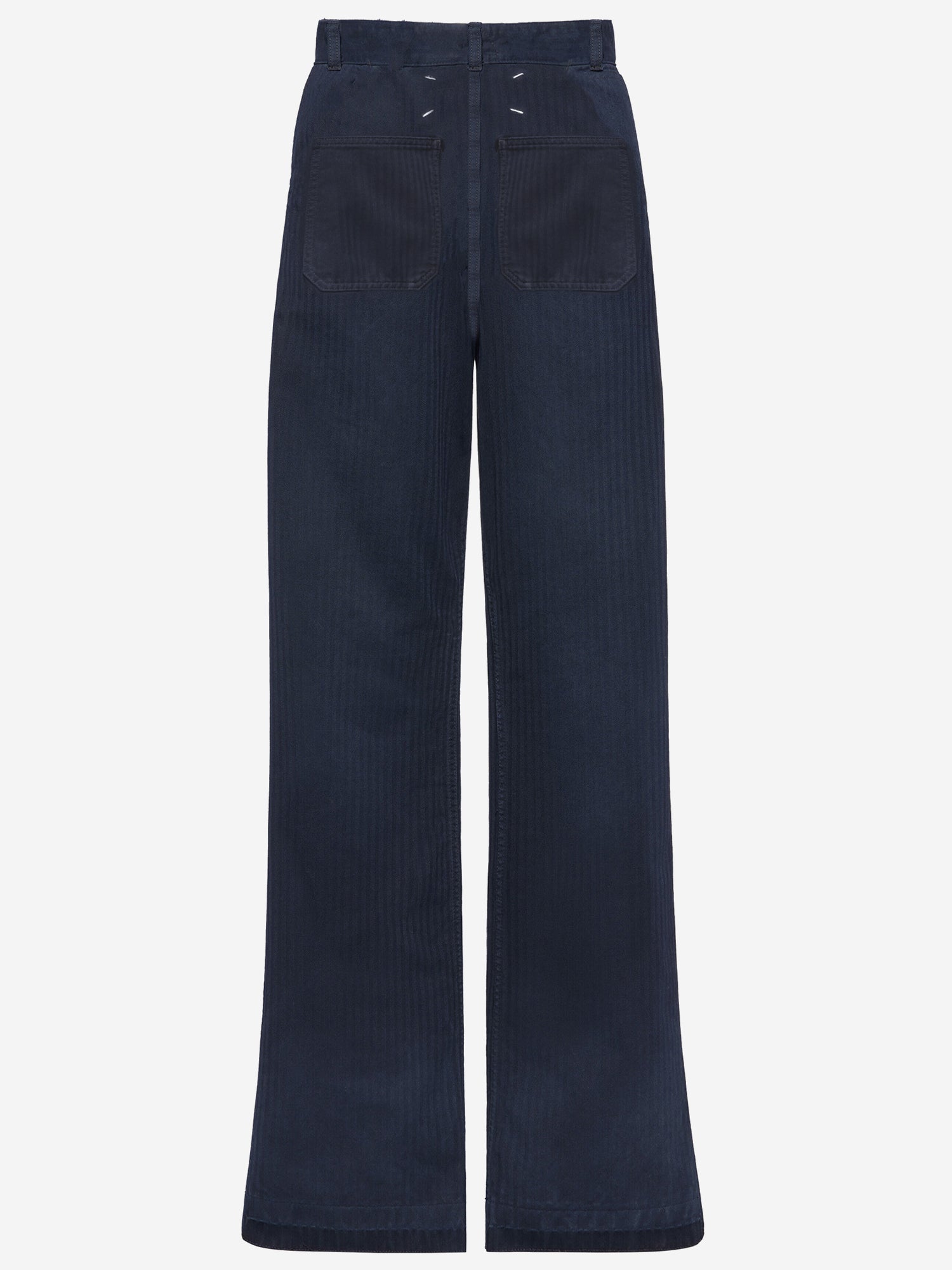 PANTALONI IN COTONE CON MOTIVO SPIGATO S51LA0180 M30024962 MAISON MARGIELA 