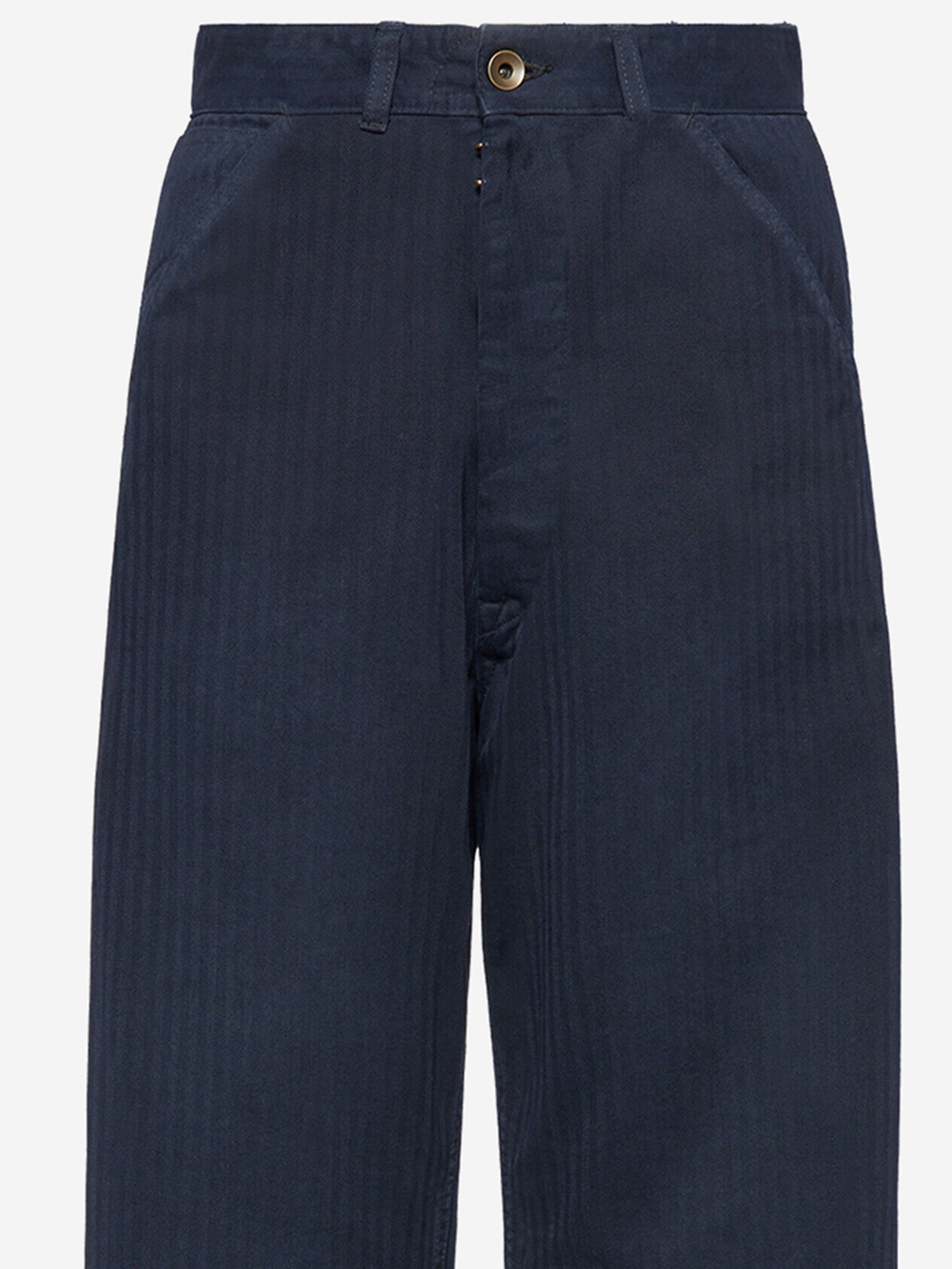 PANTALONI IN COTONE CON MOTIVO SPIGATO S51LA0180 M30024962 MAISON MARGIELA 