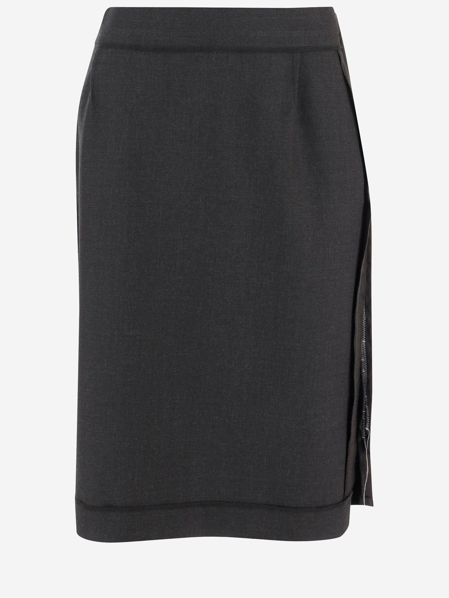 GONNA IN MISTO LANA CON ORLO GREZZO S51ME0045 MTN107855M MAISON MARGIELA 